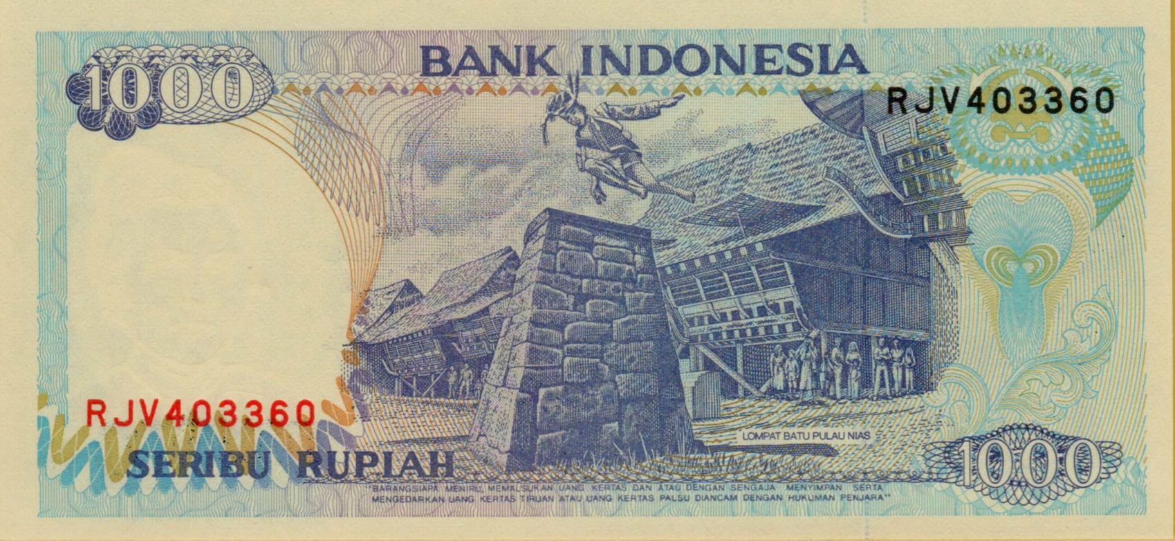 Indonesia 1000 1998 UNC P-129/g